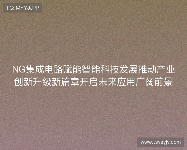 NG集成电路赋能智能科技发展推动产业创新升级新篇章开启未来应用广阔前景